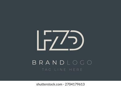 Diseño de logotipo de carta abstracta FZD. Diseño moderno del logotipo del negocio con tipografía Abstractas y estilo contemporáneo
