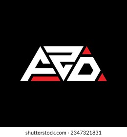 FZD triangle letter logo design with triangle shape. FZD triangle logo design monogram. FZD triangle vector logo template with red color. FZD triangular logo Simple, Elegant, and Luxurious design.