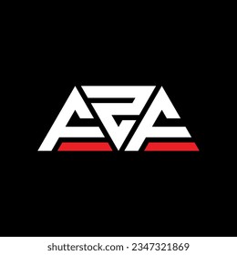 FZF triangle letter logo design with triangle shape. FZF triangle logo design monogram. FZF triangle vector logo template with red color. FZF triangular logo Simple, Elegant, and Luxurious design.