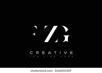 Projeto de logotipo de letra abstrata FZG. Este logotipo é desenhado por três letras abstratas.