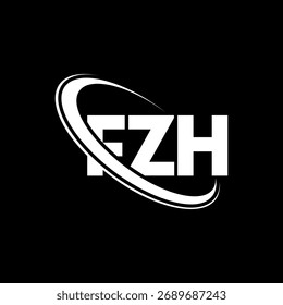 Logotipo da FZH. Letra FZH. Design do logotipo da letra FZH. Logotipo FZH inicial ligado ao logotipo do monograma em círculo e maiúsculo. FZH-tipografia para tecnologia, negócios e marca imobiliária.