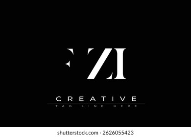 FZI abstract letter logo design. This logo is designed by three abstract letters.