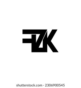 diseño del logotipo de la letra monograma de la tipografía fzk