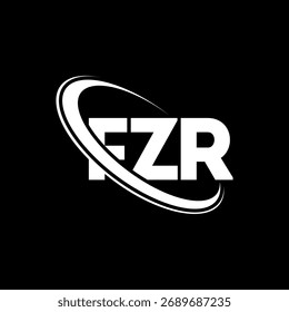 Logo de FZR. Carta FZR. Diseño de logotipo de letra FZR. Logotipo de FZR con el círculo y el logotipo del monograma en mayúsculas. Tipografía FZR para tecnología, negocio y marca inmobiliaria.