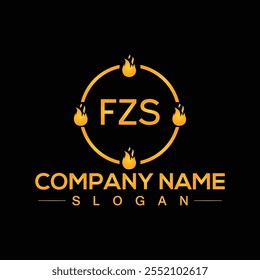 FZS Initial Letter Logo Design Template for Company Vector