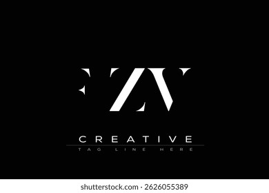 FZV abstract letter logo design. This logo is designed by three abstract letters.