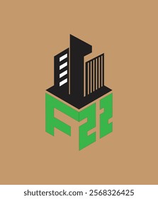 fzz  real state hexagon  vector letter logo