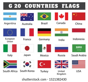 G 20 Countries Flags Collection Stock Vector (Royalty Free) 1521382430