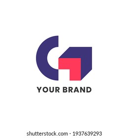 G 3D Logo Abstract Unique Simple alphabet letter Unique logo for business and company. Creative lettering and corporate identity. Branding design