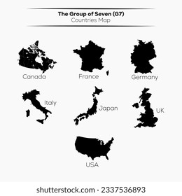 G 7 Countries Map vector file