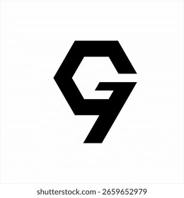 G 97 logo design with hexagon concept.