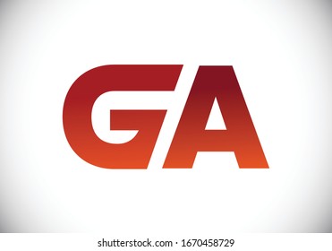 G A, GA Plantilla vectorial de diseño de logotipo de carta inicial, Símbolo gráfico de alfabeto para identidad empresarial