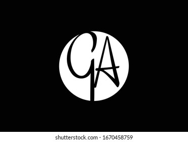 G A, GA Plantilla vectorial de diseño de logotipo de carta inicial, Símbolo gráfico de alfabeto para identidad empresarial
