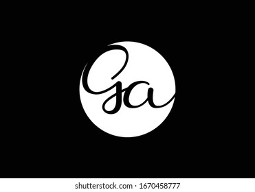 G A, GA Plantilla vectorial de diseño de logotipo de carta inicial, Símbolo gráfico de alfabeto para identidad empresarial