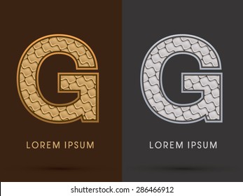 G, Abstract Font, Text, Typography, concept  luxury gold and silver pattern, graphic vector