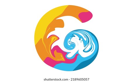 G Abstract Latter with full color. You can change the name or color of this work can be applied to various print media.
