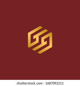 G abstract logo in hexagon shape