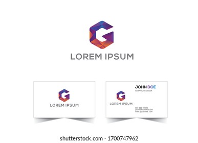 G Vector de logotipo abstracto y diseño de tarjeta de visita