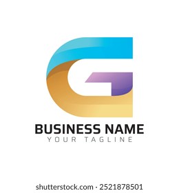  G abstract modern minimalist premium typography 3d colorful letter logo design template