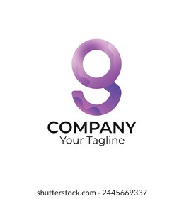  G abstract typography 3d colorful letter logo design template