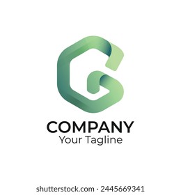  G abstract typography 3d colorful letter logo design template