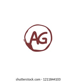 A G AG Initial abstract logo concept vector