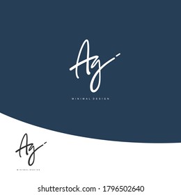 A G AG Initial handwriting or handwritten logo for identity. Logo with signature and hand drawn style.