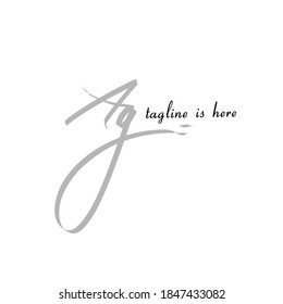 Un logotipo de firma y escritura a mano de una letra inicial de g Ag