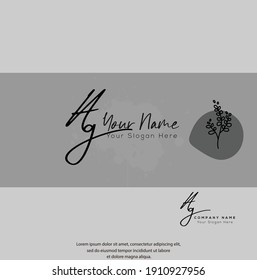 Una letra inicial de G AG y logotipo de firma. Logo inicial del vector de belleza .Moda, boutique, floral y botánica