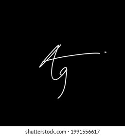 A g Ag initial logo handwriting template vector