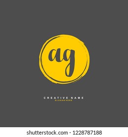 A G AG Initial logo template vector