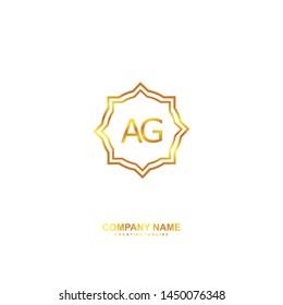 A G AG initial logo template vector