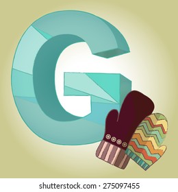 G Alphabet and Gloves icon great for any use. Vector EPS10.