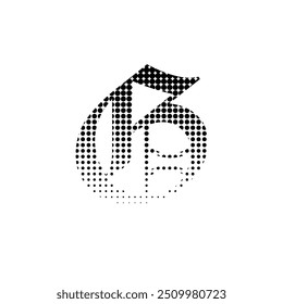 g alphabet halftone dotted effect logo icon vector illustration eps