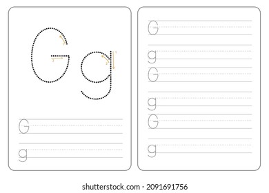 G alphabet latter tracing practice education
