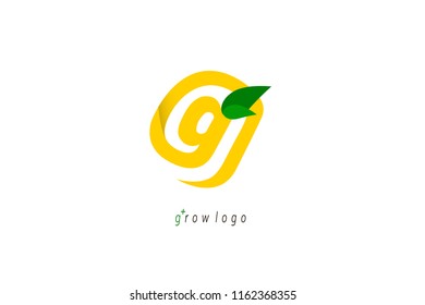 g alphabet letter logo design vector.grow logo concept vector