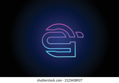 G alphabet letter logo icon design with line. Creative template for company and business in pink blue colors