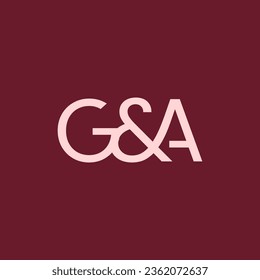 G and A alphabet monogram logo simple vector. Initial A and G abstract monogram letter alphabet logo design