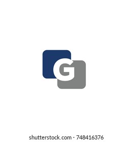 G alphabet and number linked logo flat vector logo template