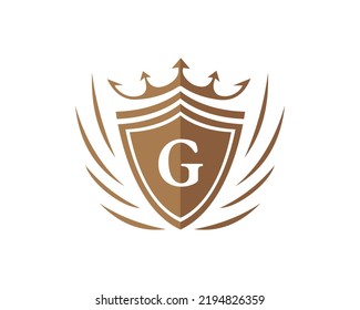 G Diseño Del Logotipo De Vector De La Corona Real Alphabet.