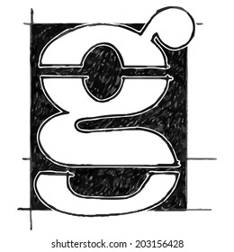 G alphabet Sketchbook vector 
