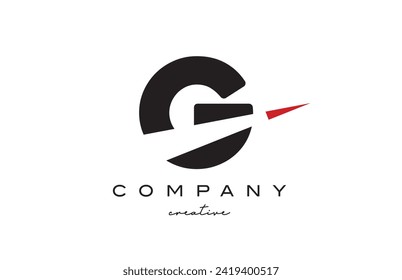 G arrow letter logo icon design vector illustration. Creative template for business or company in black and red
