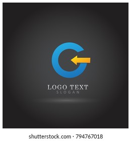 G Arrow Logo. Symbol & Icon Vector Template.