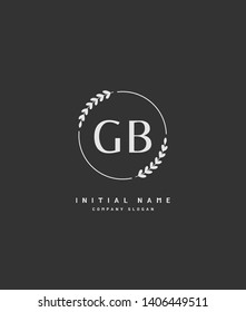 G B GB Beauty vector initial logo, handwriting logo of wedding, fashion, jewerly, heraldic, boutique, floral and botanical with creative template for any company or business.