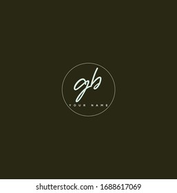 G B GB Initial letter handwriting and signature logo.	
