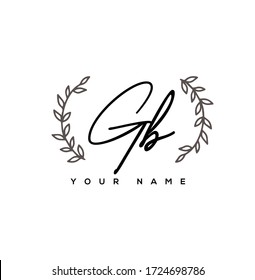 G B GB Initial letter handwriting and signature logo.	