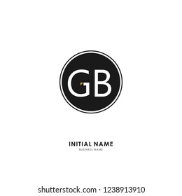 G B GB Initial logo letter with minimalist concept. Vector with scandinavian style logo.