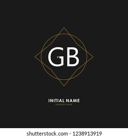 G B GB Initial logo letter with minimalist concept. Vector with scandinavian style logo.