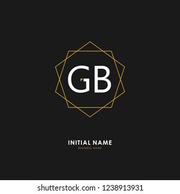 G B GB Initial logo letter with minimalist concept. Vector with scandinavian style logo.