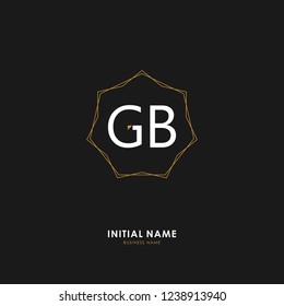 G B GB Initial logo letter with minimalist concept. Vector with scandinavian style logo.
